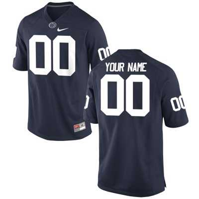 Men%27s Penn State Nittany Lions Customized Replica Football 2015 Navy Blue Jersey
